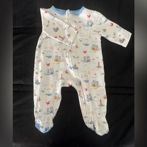 Little Me Nautical Print Kids Footie